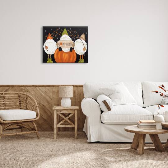 Stupell Industries I Love Pumpkins Seasonal Gnomes Canvas Wall Art